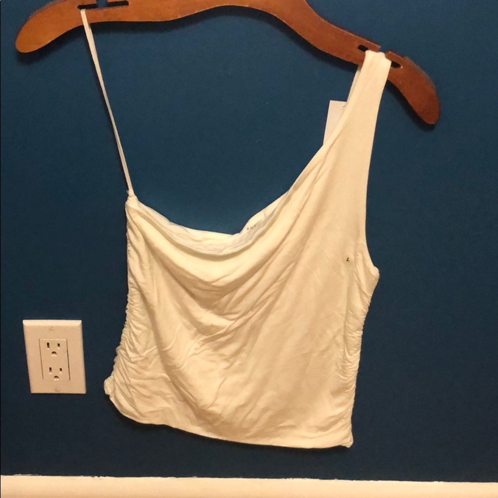 One shoulder soft and sexy AE white tank NWT